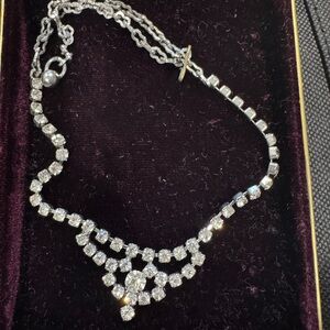 Vintage Silver Necklaces and earrings with Crystal Accents